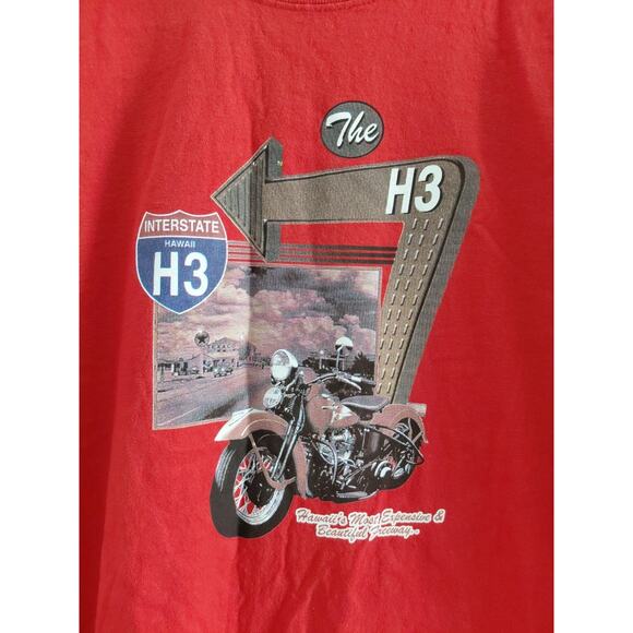 Gildan Other - VTG Motorcycle T Shirt HAWAIIAN Intersate H3 Cruiser Bike Large USA Biker OOAK